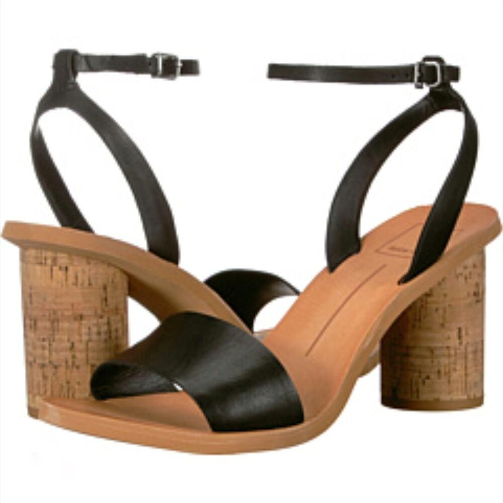dolce vita Women's Jali Ankle Strap Block Heel Sandals Black Size 9.5 - Picture 1 of 10